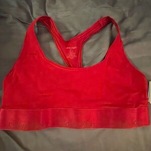 Calvin Klein Red Racerback Sports Bra